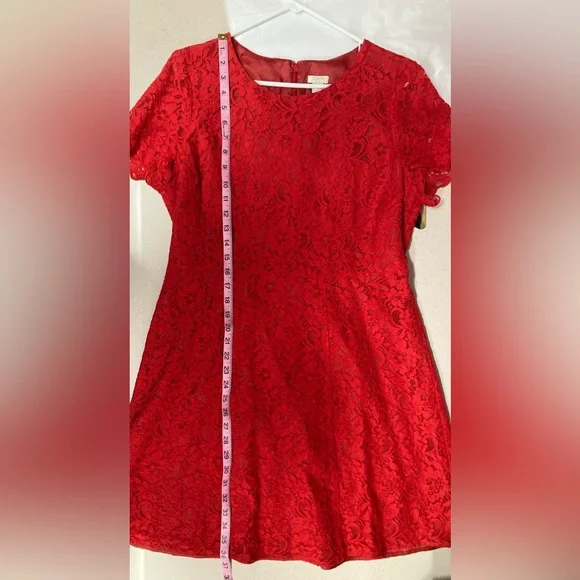 J. Crew Red Lace Holiday Dress - Picture 8 of 9
